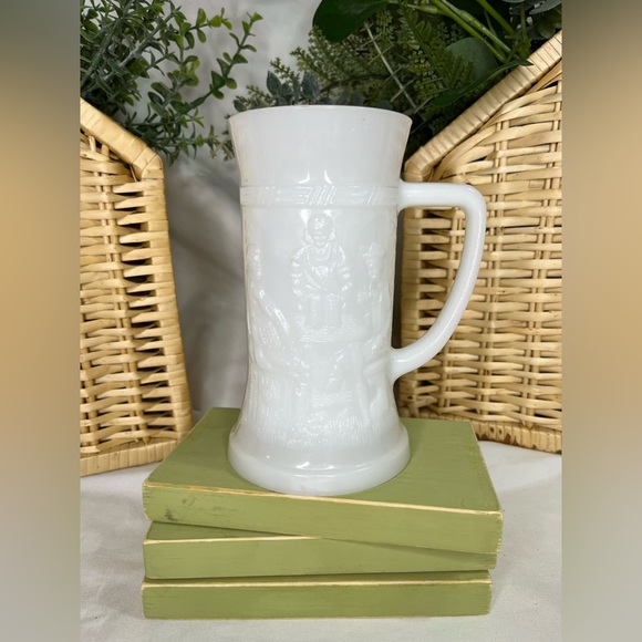 Vintage Milk Glass Beer Stein - Picture 2 of 6